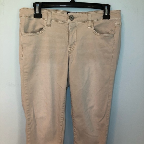 American Eagle Cream Colored Jeggings Size 8 - Picture 2 of 12